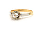 Bague 53 Bague Art déco en or jaune et blanc 18 carats, diamant taille rose 58 Facettes B743