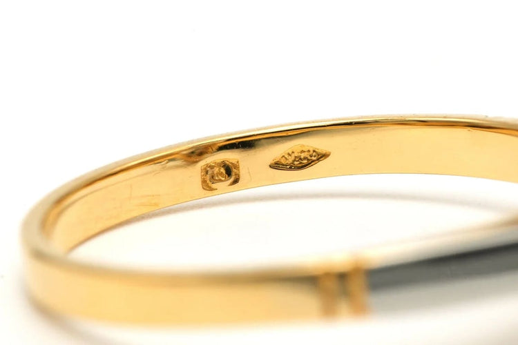 Bague 53 Bague Art déco en or jaune et blanc 18 carats, diamant taille rose 58 Facettes B743