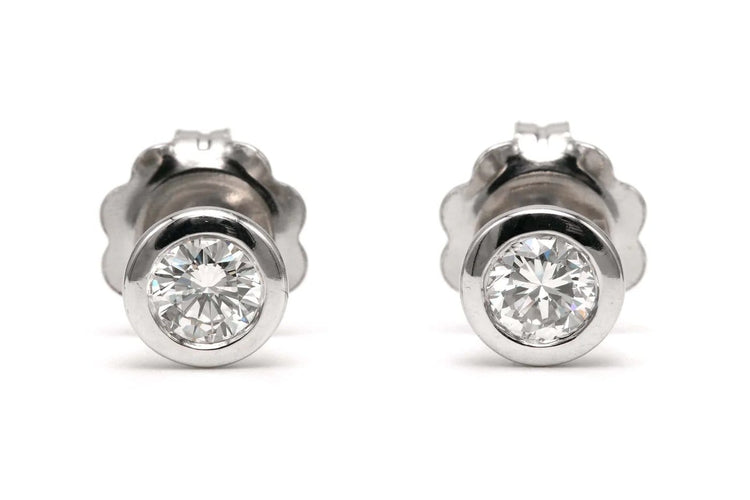 Boucles d'oreilles Clous d'oreilles - Boucles d'oreilles en or blanc 18 carats et diamants 58 Facettes 22744