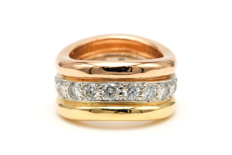 Bague 52 Bague contemporaine en or 18 carats sertie de diamants (2,16 ct) 58 Facettes 22983