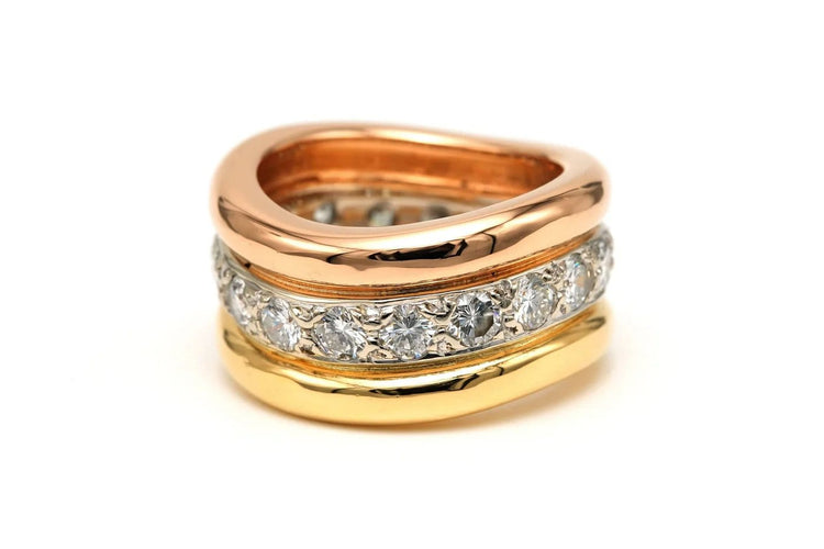 Bague 52 Bague contemporaine en or 18 carats sertie de diamants (2,16 ct) 58 Facettes 22983