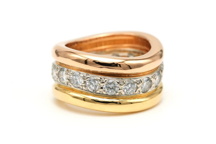 Bague 52 Bague contemporaine en or 18 carats sertie de diamants (2,16 ct) 58 Facettes 22983