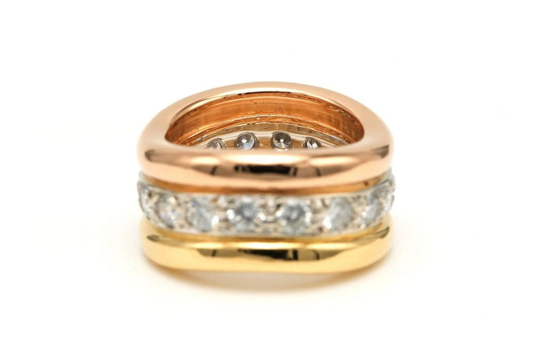 Bague 52 Bague contemporaine en or 18 carats sertie de diamants (2,16 ct) 58 Facettes 22983