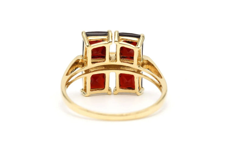 Bague 55 Bague contemporaine en or jaune, grenats et diamants 58 Facettes 22979