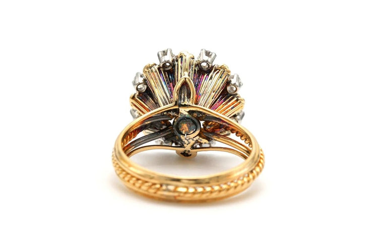 Bague 49 Bague années 50 en or jaune 18 carats sertie de diamants 58 Facettes 22899