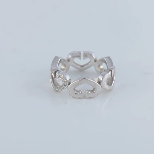 Bague 51 Cartier C de Cartier - Bague cœur en or blanc et diamants 58 Facettes