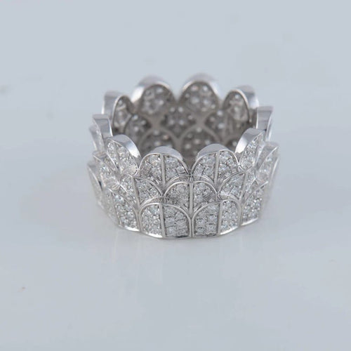 Bague 54 Fred Île d’Or - Bague en or blanc pavée de diamants 58 Facettes