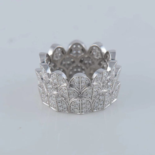 Bague 54 Fred Île d’Or - Bague en or blanc pavée de diamants 58 Facettes