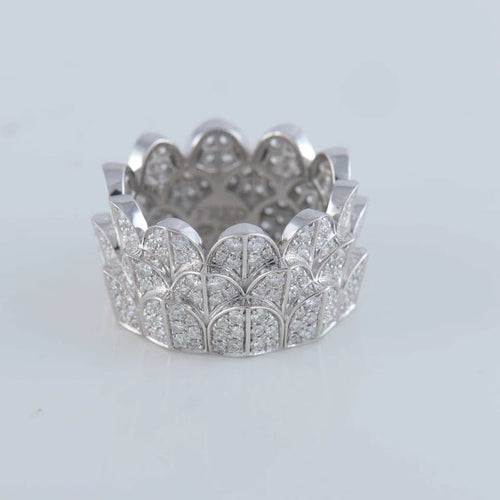 Bague 54 Fred Île d’Or - Bague en or blanc pavée de diamants 58 Facettes