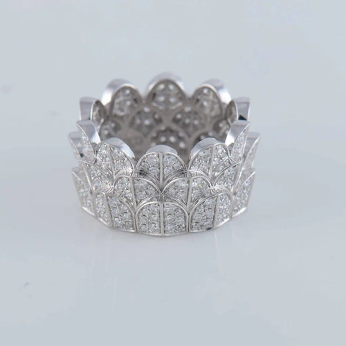 Bague 54 Fred Île d’Or - Bague en or blanc pavée de diamants 58 Facettes
