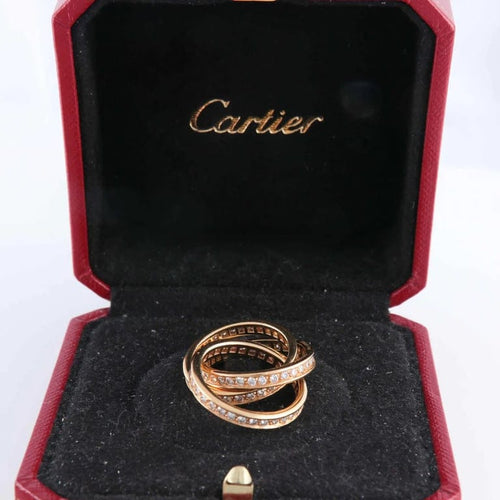 Bague 51 Cartier Trinity - Bague en or jaune 750 et diamants 58 Facettes