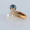 Bague 54 Van Cleef & Arpels Toi & Moi - Bague en or jaune avec perles et diamants 58 Facettes