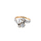 Bague 56 Bague toi et moi en or jaune et platine, perle fine et diamants 58 Facettes