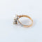 Bague 56 Bague toi et moi en or jaune et platine, perle fine et diamants 58 Facettes