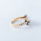 Bague 56 Bague toi et moi en or jaune et platine, perle fine et diamants 58 Facettes