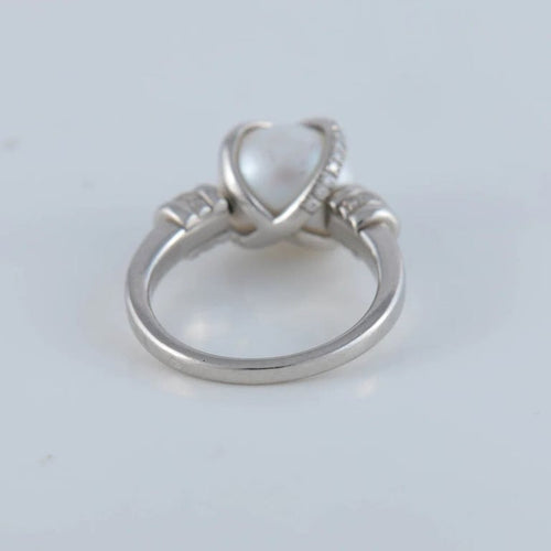 Bague 54 FRED Baie des Anges - Bague en platine perle et diamants 58 Facettes