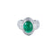 Bague 50 Bague émeraude cabochon et diamants en or blanc 750 58 Facettes