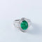 Bague 50 Bague émeraude cabochon et diamants en or blanc 750 58 Facettes