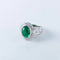 Bague 50 Bague émeraude cabochon et diamants en or blanc 750 58 Facettes