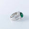 Bague 50 Bague émeraude cabochon et diamants en or blanc 750 58 Facettes