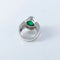 Bague 50 Bague émeraude cabochon et diamants en or blanc 750 58 Facettes