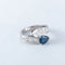 Bague 55 Bague toi & moi en platine saphir et diamant poire 58 Facettes