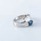 Bague 55 Bague toi & moi en platine saphir et diamant poire 58 Facettes