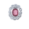 Bague 52 Bague Pompadour en platine sertie d’une tourmaline et diamants 58 Facettes