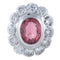 Bague 52 Bague Pompadour en platine sertie d’une tourmaline et diamants 58 Facettes