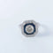 Bague 56 Bague Art déco en or blanc 18 carats, diamant et saphirs 58 Facettes