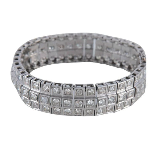 Bracelet Bracelet ligne de diamants en or blanc 750 58 Facettes