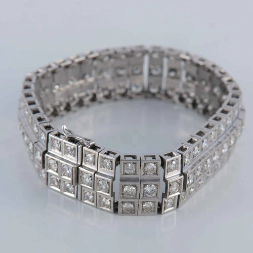 Bracelet Bracelet ligne de diamants en or blanc 750 58 Facettes