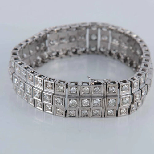 Bracelet Bracelet ligne de diamants en or blanc 750 58 Facettes