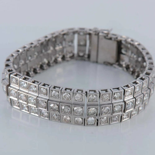 Bracelet Bracelet ligne de diamants en or blanc 750 58 Facettes