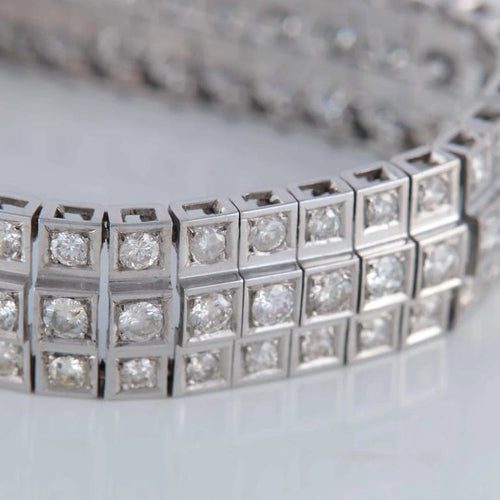 Bracelet Bracelet ligne de diamants en or blanc 750 58 Facettes