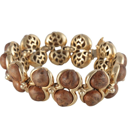 Bracelet Boivin - Bracelet en or jaune 750 serti de bois de santal 58 Facettes