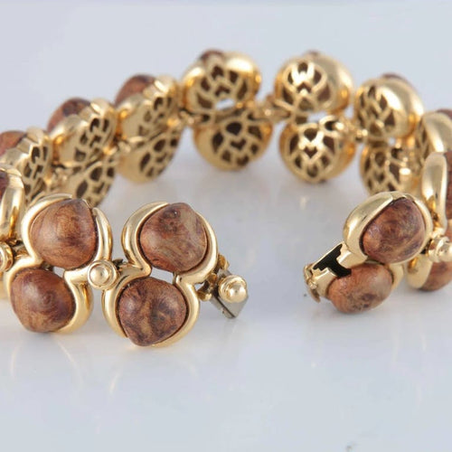 Bracelet Boivin - Bracelet en or jaune 750 serti de bois de santal 58 Facettes