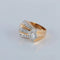 Bague 49 Bague tank en or jaune et platine sertie de diamants 58 Facettes