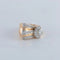 Bague 49 Bague tank en or jaune et platine sertie de diamants 58 Facettes