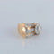 Bague 49 Bague tank en or jaune et platine sertie de diamants 58 Facettes