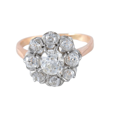 Bague 59 Bague pompadour en or jaune 18 ct et diamants 58 Facettes