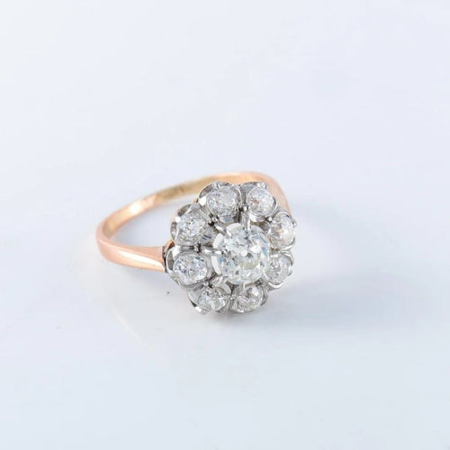 Bague 59 Bague pompadour en or jaune 18 ct et diamants 58 Facettes