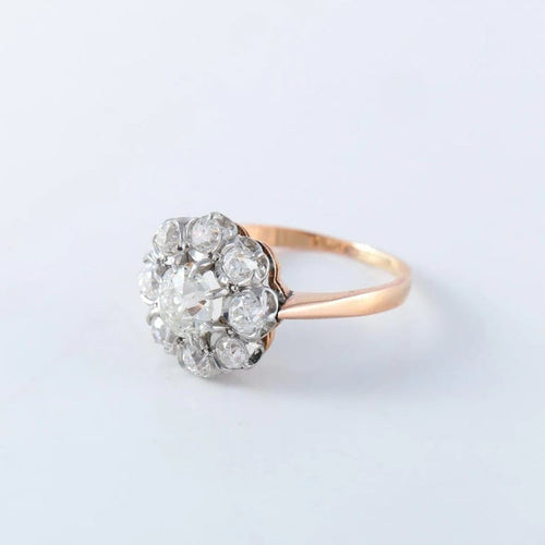 Bague 59 Bague pompadour en or jaune 18 ct et diamants 58 Facettes