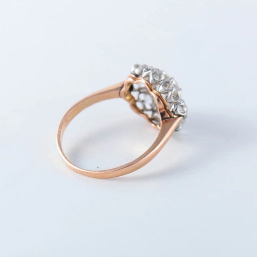Bague 59 Bague pompadour en or jaune 18 ct et diamants 58 Facettes