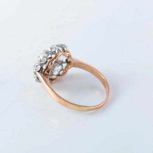 Bague 59 Bague pompadour en or jaune 18 ct et diamants 58 Facettes