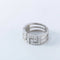 Bague 54 Bague à motifs grecs en platine et diamants 58 Facettes