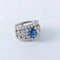 Bague 54.5 Bague bandeau en platine avec saphir et diamants 58 Facettes