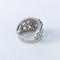 Bague 54.5 Bague bandeau en platine avec saphir et diamants 58 Facettes