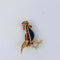 Broche Champagnat - Broche coq en or jaune 18 ct, corail et lapis-lazuli 58 Facettes