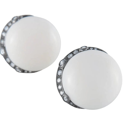 Boucles d'oreilles Repossi - Boucles d’oreilles clips en corail blanc et diamants 58 Facettes